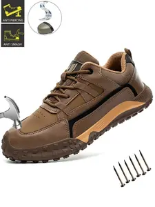 Steel Toe Shoes for Men Safety Footwear Work Shoes Construction Industrial Shoes Safety Shoes Lightweight Breathable Anti-smash Anti-Punctur Anti-slip Water resistant Waterproof Steel Toe Sneakers for Men Worker