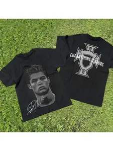 Cristiano Ronaldo, Neymar, Lionel Messi, football superstar portrait printed T-shirt, men's and women's loose casual short sleeved T-shirt