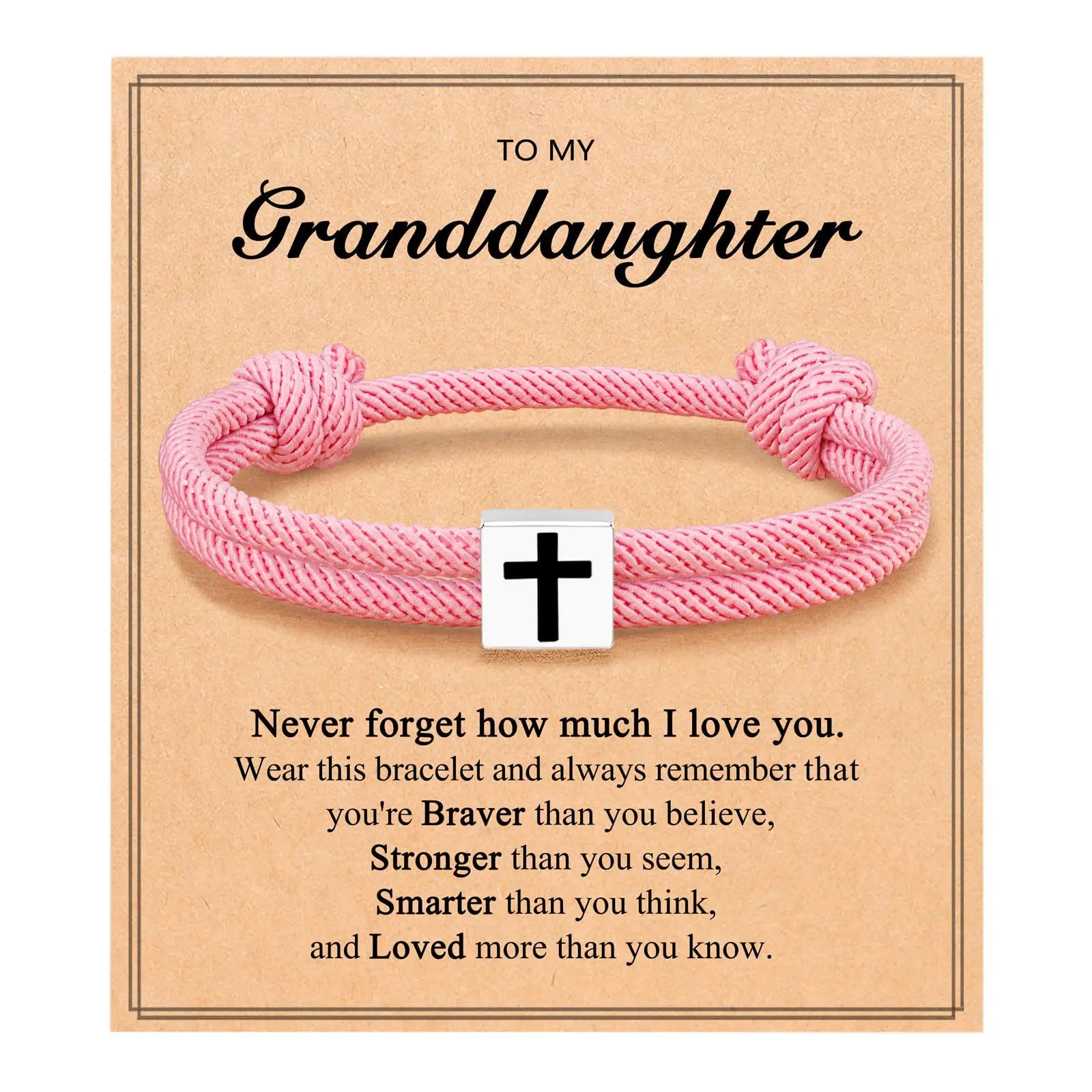 Pink Milan rope bracelet Granddaughter c