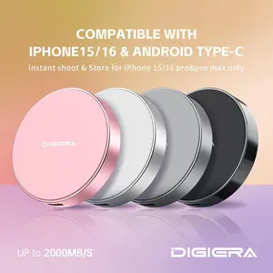 Digiera Official | Magnetic Portable SSD 512GB/1TB/2TB,Up to 2000MB/s | USB-C 3.2 Gen 2x2 | Ultra Compact | iPhone 15/16, Galaxy S24, Mac, PC Compatible | For Content Creators, Students,Photographer&Multitaskers | Black / White / Grey / Pink