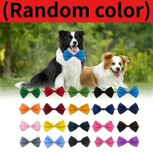 20 Piece Adjustable Cat Bow Ties Colors Solid Pet Collars Pet Dog Bow Ties Collar (Random Color) Beauty & Personal Care