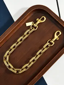 Exquisite and compact popular versatile chain, retro bag decoration shoulder chain with embossed design, detachable, lightweight and easy to carry, fashionable shoulder strap chain, can be held in hand, Wallet Chain
