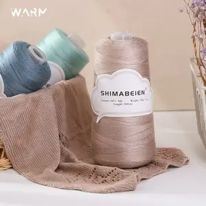 300g Lace Crochet Thread with Silk Fine Yarn Comfortable Smooth Suitable for Summer Hollow Knitted Sweater Shawls Clothing DIY Crafting for Shoes Blankets Cushions