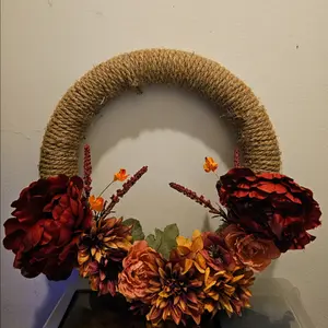 rope wrapped wreath decor Hanging Flowers