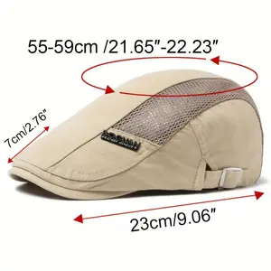 Beret for Men Fashion Letter Label Berets Summer Breathable Mesh Cap Outdoor Women Sun Visor Hat Casual Duckbill Hat Adjustable