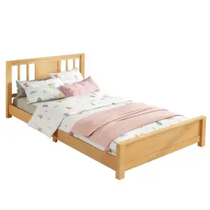 Bellemave  Twin Size Platform Bed Frame with Headboard, Solid Wood Low Profile Platform Bed Frame, Floor Bed with Support Slats