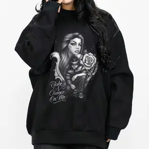 Rose And Girl Cholo Style Chicano Clothing Lowrider Chicana Art Gangster Cholo Outfit Cotton Fabric Menswear Casual Streetwear Hoodie Unisex Loose Fit