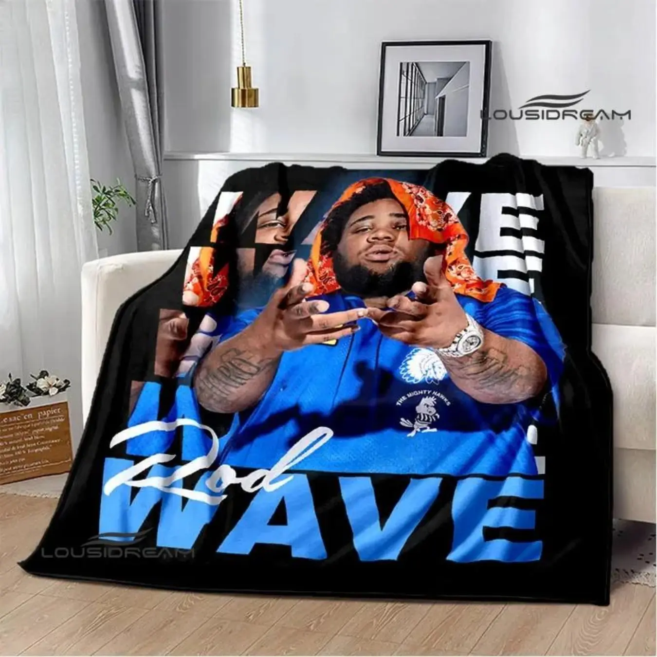 Rapper rod wave printed blanket Warm Flannel Blankets Soft and Comfortable blanket Home Travel Blanket bed linings Birthday Gift Single-sided