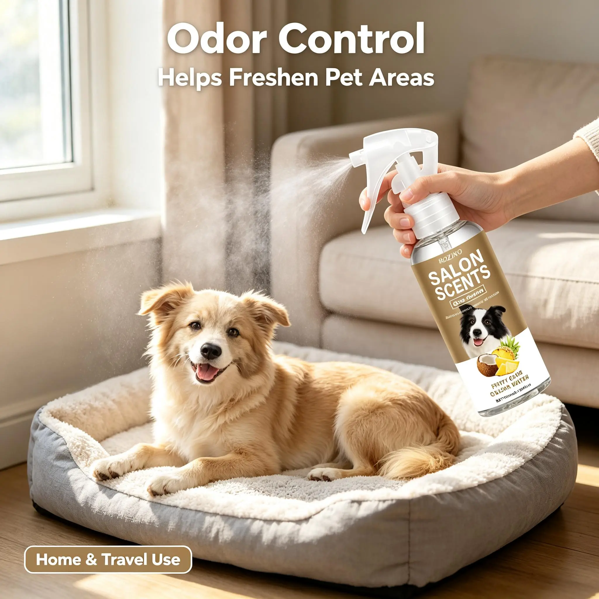 Pet Deodorizing Spray for Cats and Dogs, Long-Lasting Odor Neutralizer, Neutralizes Pet Odors Including Urine and Feces Smell for Daily Pet Care