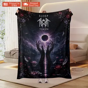 Sleep Token Srprise Blanket, Fluffy Blanket In Tiktok Shop Air-Conditioned Room Accessory, Sleep Token Flannel Throw Blanket