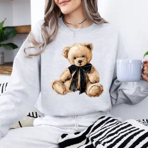 Teddy Bear with Black bow sweatshirt