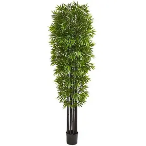 Nearly Natural 7 Ft. Bamboo Tree with Black Trunks UV Resistant