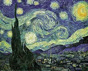 212 MAIN Van Gogh Starry Night Artistic Single Print, 16x20 in Wall Art Poster, Home & Room Decor for Home Supplies