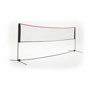 2-in-1 Portable Badminton & Volleyball Net Set with Height-Adjustable Poles, Foldable Stand System & Carry Bag, Heavy-Duty Netting for Indoor/Outdoor Backyard, Beach, Park & Garden Games, Easy Setup & Adjustable Height for Kids, Teens & Adults