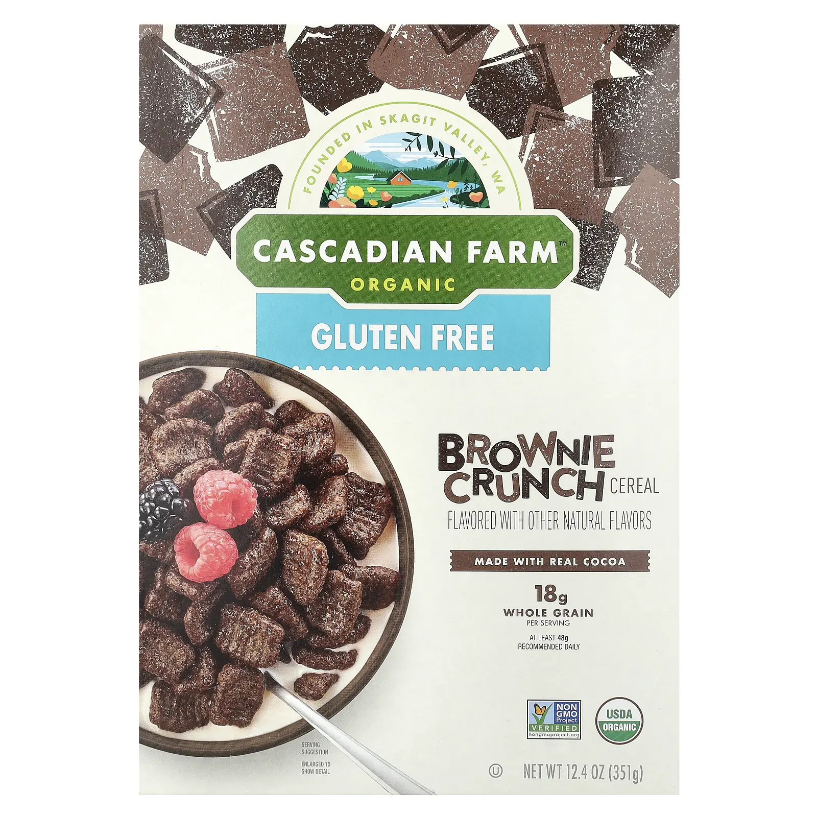 Cascadian Farm Organic Brownie Crunch Cereal, 12.4 oz (351 g) Cascadian Farm Organic Brownie Crunch Cereal, 12.4 oz (351 g)