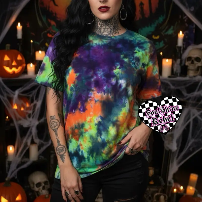Halloween Scrunch Ice Tie Dye Shirt Unisex Handmade T-shirt  SoulShine Rebel