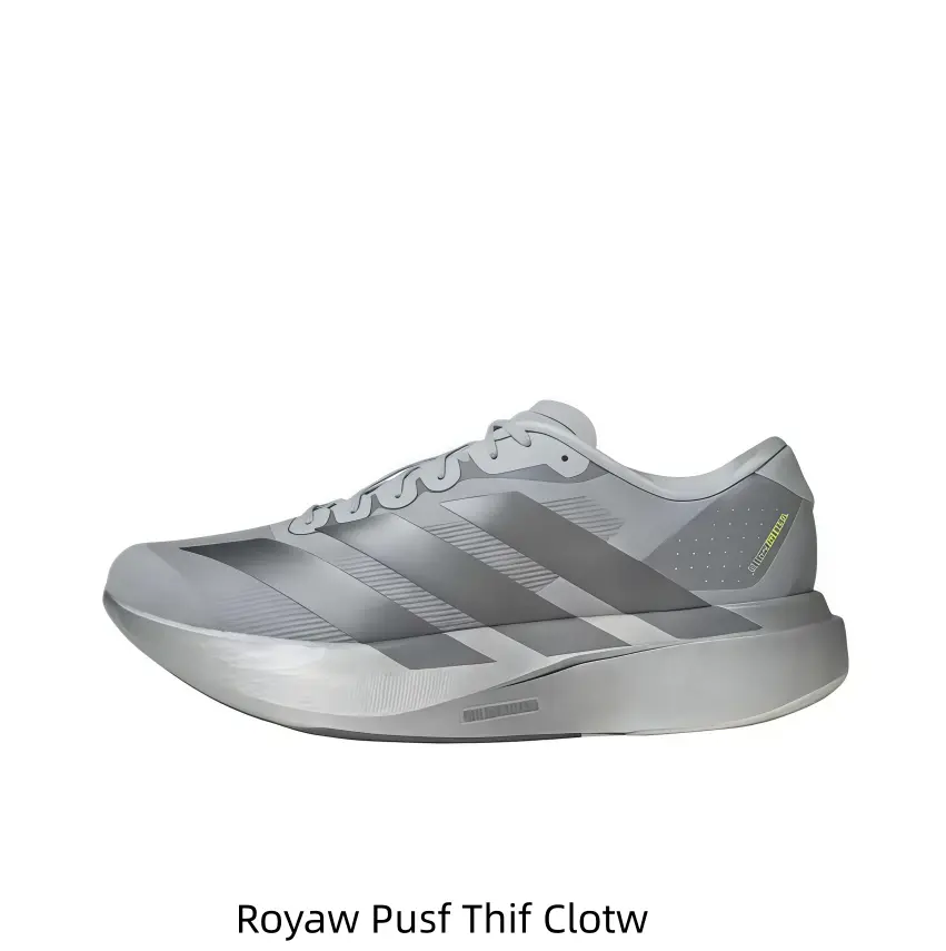 Full Metallic Silver Wide Stripe Wedge Collectible Racing Sneakers Triple Matte Silver Side Stripes Sculpted Shiny Silver Thick Shock Cushion Midsole Streamlined Low-cut Race Hobby Display Premium Sports Collectible Footwear