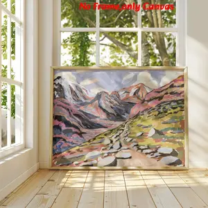 1pc, wall art, vintage poster, Boulder Colorado travel poster, Long Lake Trail art canvas painting, living room aesthetic, bedroom decor, apartment decor, housewarming gift, unframed