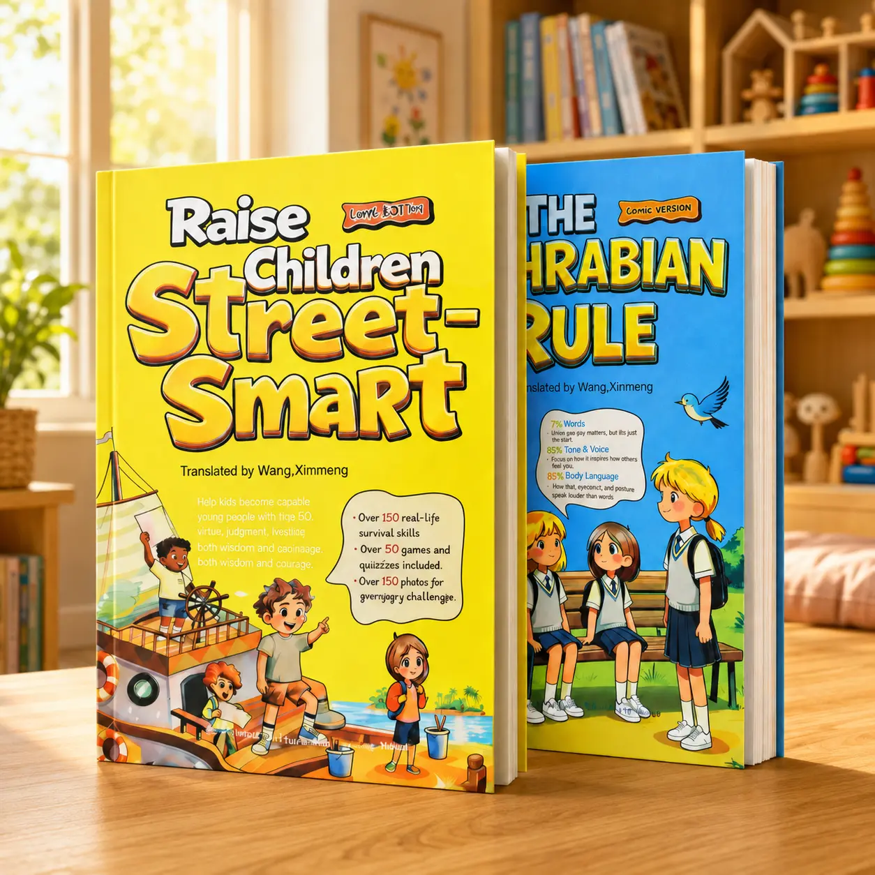 【Riverbend Books】Parenting Combo Pack: Raise Children 2-Pack Soft Cover Books (Street Smart, The Mehrabian Rules) - Ages 6-15, English Unabridged 2026 Edition, Real-Life Scenarios, Comics, Confidence Boost