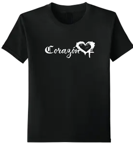 CORAZON_BLK Men/Women 100% Cotton Tee - Comfortable Fit, Versatile Design, Ideal for Casual Outings