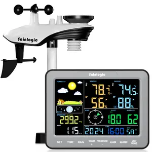 Sainlogic Wireless & WiFi Indoor Outdoor Weather Stations, Weather Station with Rain Gauge and Wind Speed, Weather Forecast, Temperature, Air Pressure, Humidity, Moon Phase