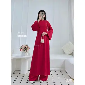 Trendy gam Red Ao Dai plain | B30 | Ao Dai for Women| Lunar New Year | Ao Dai Viet Nam