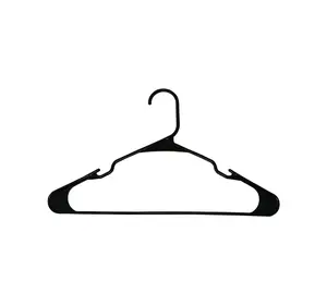 50 Pack Black Plastic Clothes Hangers | Lightweight & Durable