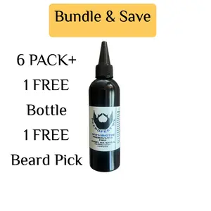 Peardfect Biotin Beard Oil (PACK OF 6 + FREE ITEMS BUNDLE) - Thickening Full Beard Growth Accelerator (4.06oz/120ml) with Applicator Bottle & Beard Pick for Comfortable Detangle