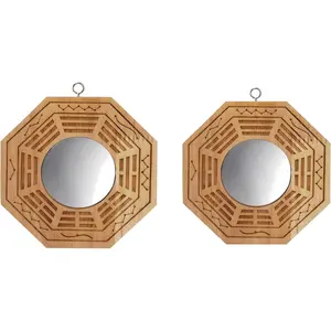 2 count 4 Inch Obsidian Wall-Mounted Mirrors - Feng Shui Decor for  Elegant Mirrors for Wall Decor, Traditional Feng Shui Protection Mirror to  Luck & Positive Energy for  & Business