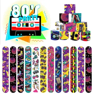 30 Pieces 80s 90s Party Slap Bands, Classic Retro Theme Party Wristbands, Class Activity Gifts, Vintage Party Accessories, Party Decoration Supplies, Party Event Props