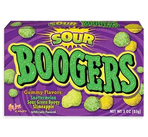Flix Candy Sour Gummy Boogers Candy Theater Packs: 24-Piece Box