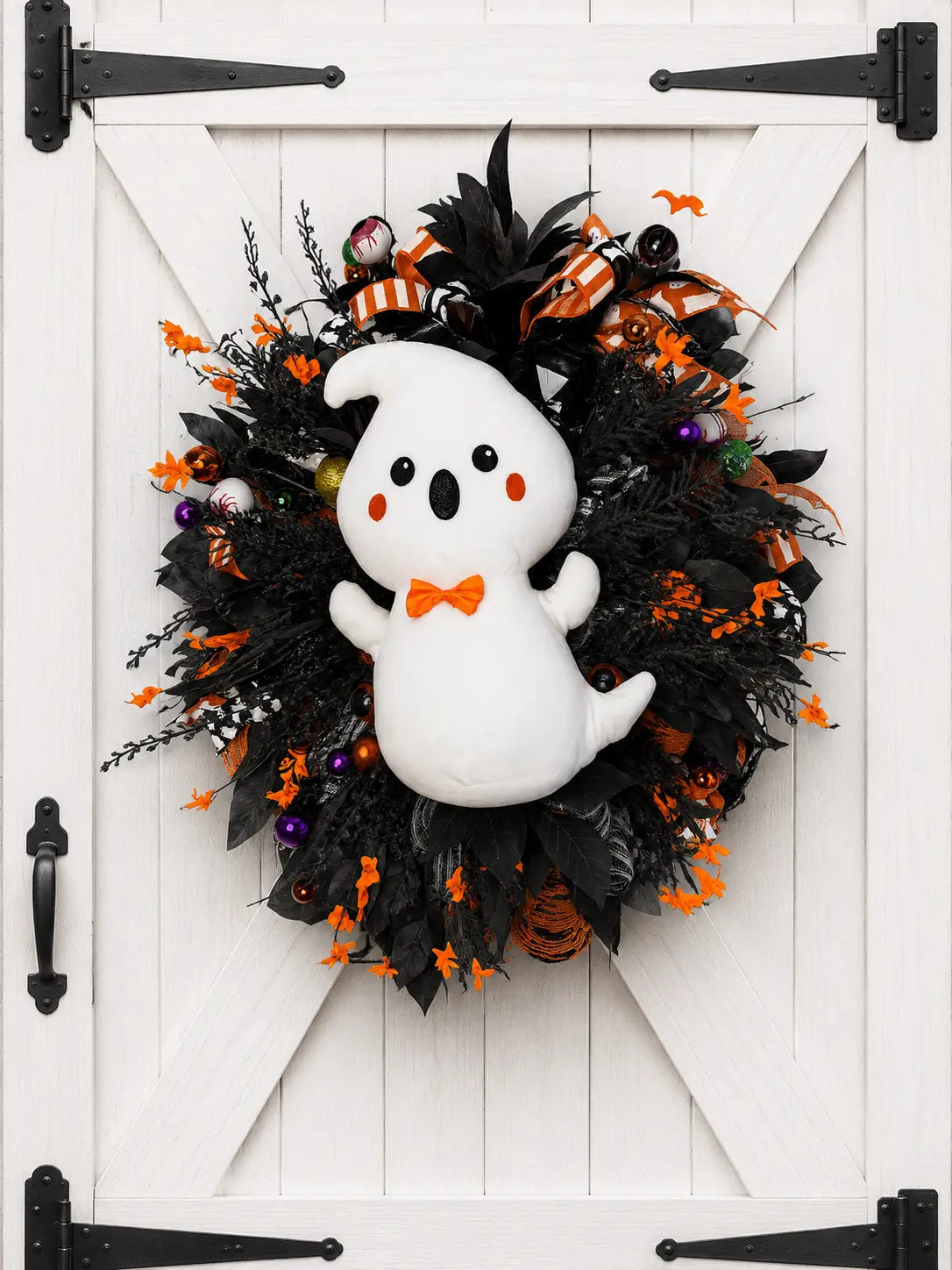 Ghost Halloween Wreath | Cute Spooky Front Door Decoration