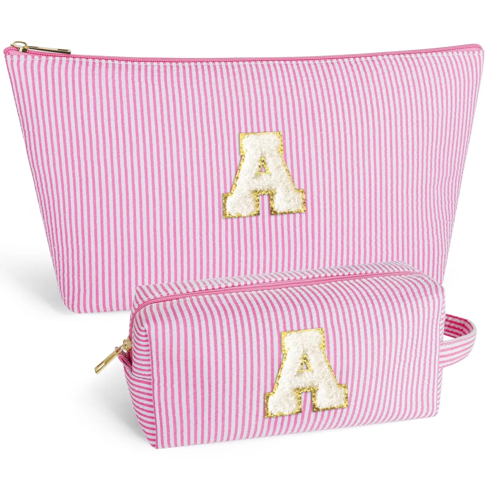 DAKIMOE Makeup Bag Cosmetic Bags Organizer Personalized Initial Travel Essentials Toiletry Bag