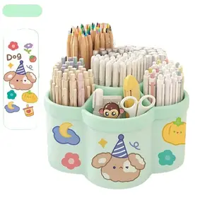 360-Degree Large Capacity Rotating Pencil Holder, Multi-Functional Cute Desktop Organizer for Students, Stylish Desk Supplies for School, Desk Tidy