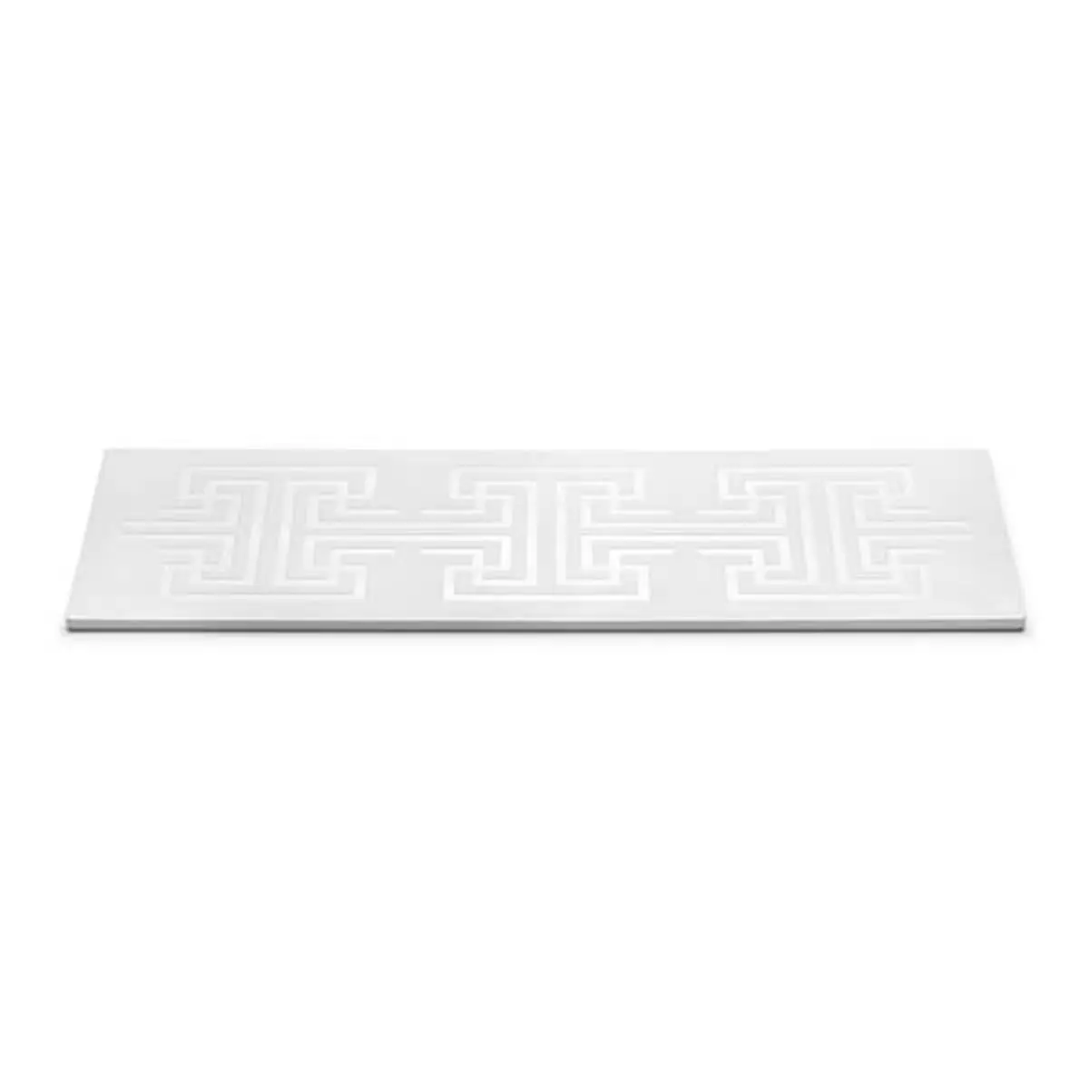 212 MAIN Geometric Reversible Narrow Rectangular White Melamine Plates, Kitchen Tableware Accessory