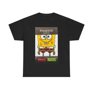Freakbob Tee,  Classic Tee, Spongebob Meme Wanted Shirt Custom Nickelodeon Cartoon Funny Streetwear, Freakbob Spongebob T- Shirt, Fabric Menswear