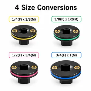 4-in-1 Low Profile Impact Socket Adapter Set, Heavy Duty Cr-Mo Steel Drive Reducer Kit for Tight Spaces, Thin Wall Impact Socket Converter for Electric Wrench, Ratchet & Power Tools, 1/4" to 1" Universal Adapter Accessories