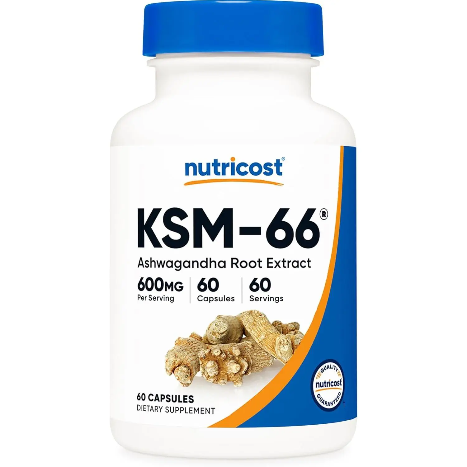 Nutricost KSM-66 Ashwagandha Root Extract (600mg) 60 Capsules | 5% Withanolides & BioPerine, Full-Spectrum Root Extract