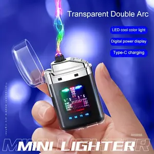 Electric Flameless Lighter, Outdoor Windproof Lighter, Type-C Fast Charging Lighter, LED Power Display, Portable Lighter, Suitable for Outdoor, Camping, Candles and Survival, Gift for Boyfriend, Camping