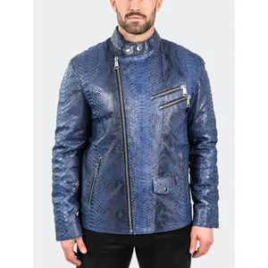 Leather PythonRacer Blue