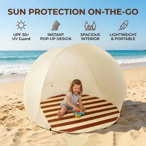 Portable Beach Tent Sun Shelter – UV-Resistant Lightweight Pop Up Tent – for Camping, Fishing, Backyard & Beach Picnics – Instant Setup Outdoor Essentials
