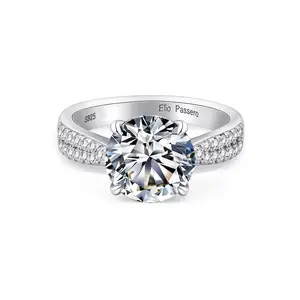 Engagement Rings,S925 Sterling Silver Solitaire 3CT CZ Engagement Rings Round/Oval/Pillow-shaped/Rectangular Promise Engagement Wedding Bands with Side Stones for Women Couple Rings Size4-10