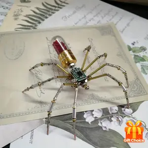 3D Metal Puzzle Insect Model Kit - DIY Steampunk Mechanical Assembly Toy, Creative Collectible Gift and Desktop Decoration with (Instruction Manual + Tools) Little Spider 7