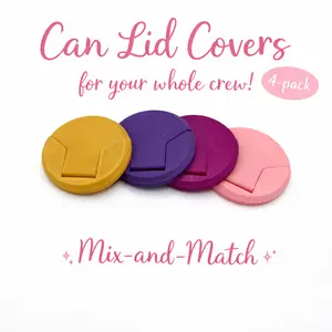 Cover Your Can 4 Pack Reusable 3D Printed Lid Covers for 8oz 12oz 16oz Cans Travel Friendly Drinkware Accessory Plastic