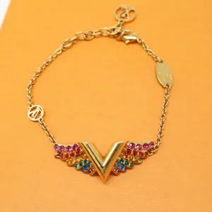 Pre-owned Louis Vuitton Essential V California Dreaming Bracelet Metal with Crystals Twins W21793