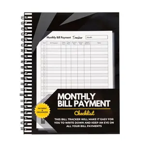 Bill Tracker Notebook: Monthly Bill Payment Checklist with Spiral Binding - 8.5" x 11" 132 + Pages Spiral-bound