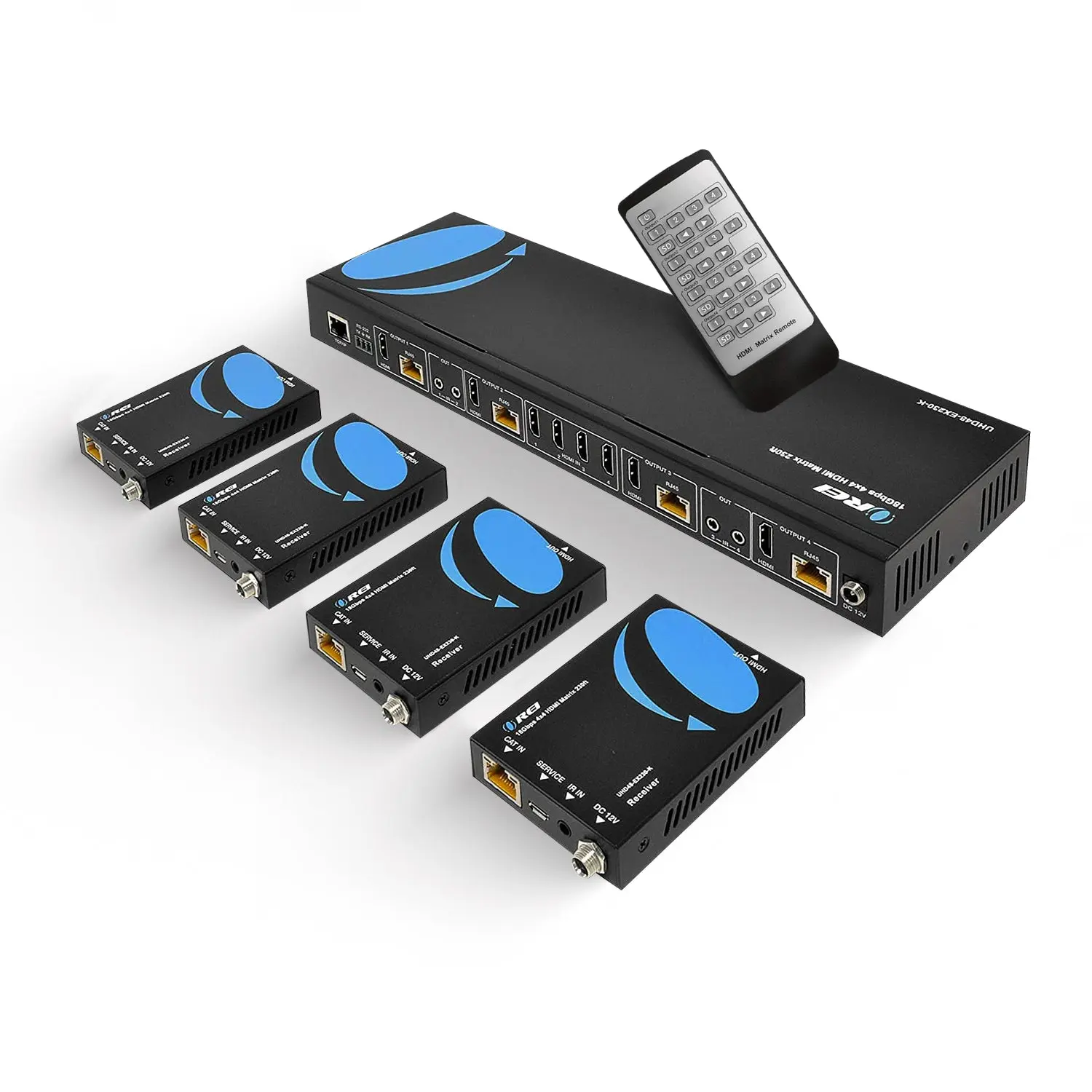 4K@60hz 4x4 HDMI Matrix Extender (Loop) 230ft (cat6)-UHD48-EX230-K