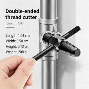 Universal Right-Angle Thread Extractor Tool Set - Water Pipes Broken Threads Easy Removal Accessory, Disassembly Tap, Basin Wrench, Battery Impact Compatible, Household Maintenance Tool with Sink Storage Organizer Rack and Tire Change Repair Knob,summervi