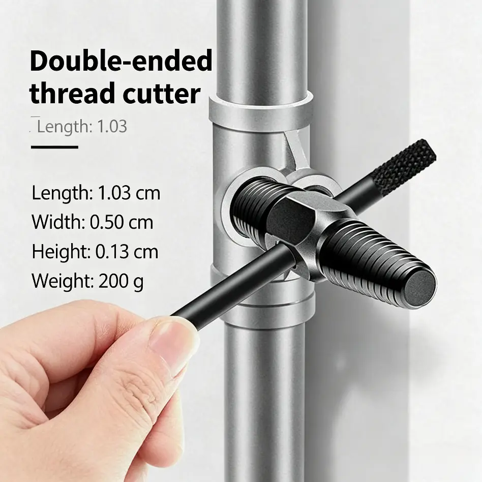 Summervi Universal Right-Angle Thread Extractor Tool Set - Water Pipes Broken Threads Removal Accessory, Disassembly Tap, Basin Wrench, Battery Impact Compatible, Household Maintenance Tool with Sink Storage Organizer Rack, Tire Change Repair Knob, Effici