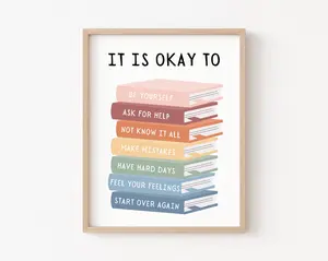 It Is Okay to Not be Okay Poster, Classroom Poster, Classroom Quotes, Educational Wall Art, Be Yourself, Playroom Wall Decor, Teacher Gift, Kids Affirmation Wall Art, Educational Posters